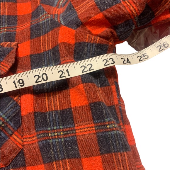 Vintage Quilted Lined Flannel Long Sleeve Plaid Button Up Shacket Unisex Sz L - Picture 5 of 8